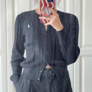 폴로 랄프로렌 걸즈 꽈배기 케이블 니트 가디건 L XL
