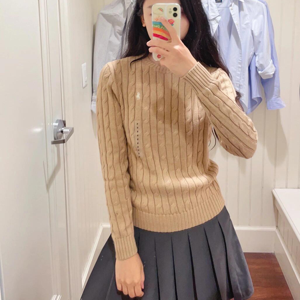 폴로 랄프로렌 케이블 포니 로고 브이넥 라운드넥 꽈배기 니트