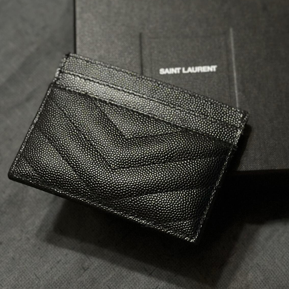 생로랑 YSL 마틀라세 모노그램 여자 카드지갑 은장 금장 423291